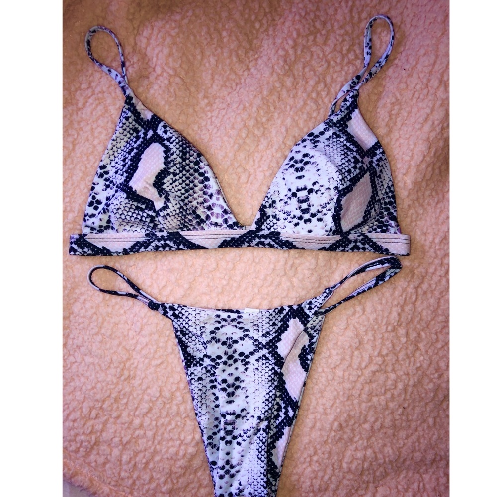 snakeskin thong bikini
